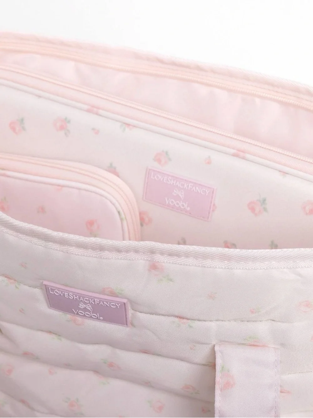 LoveShackFancy Quilted Light Pink Floral Tote